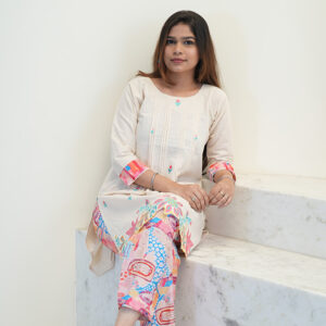 BeBodhii Women Embroidered Knee/Mid Thigh Length Cotton Dress